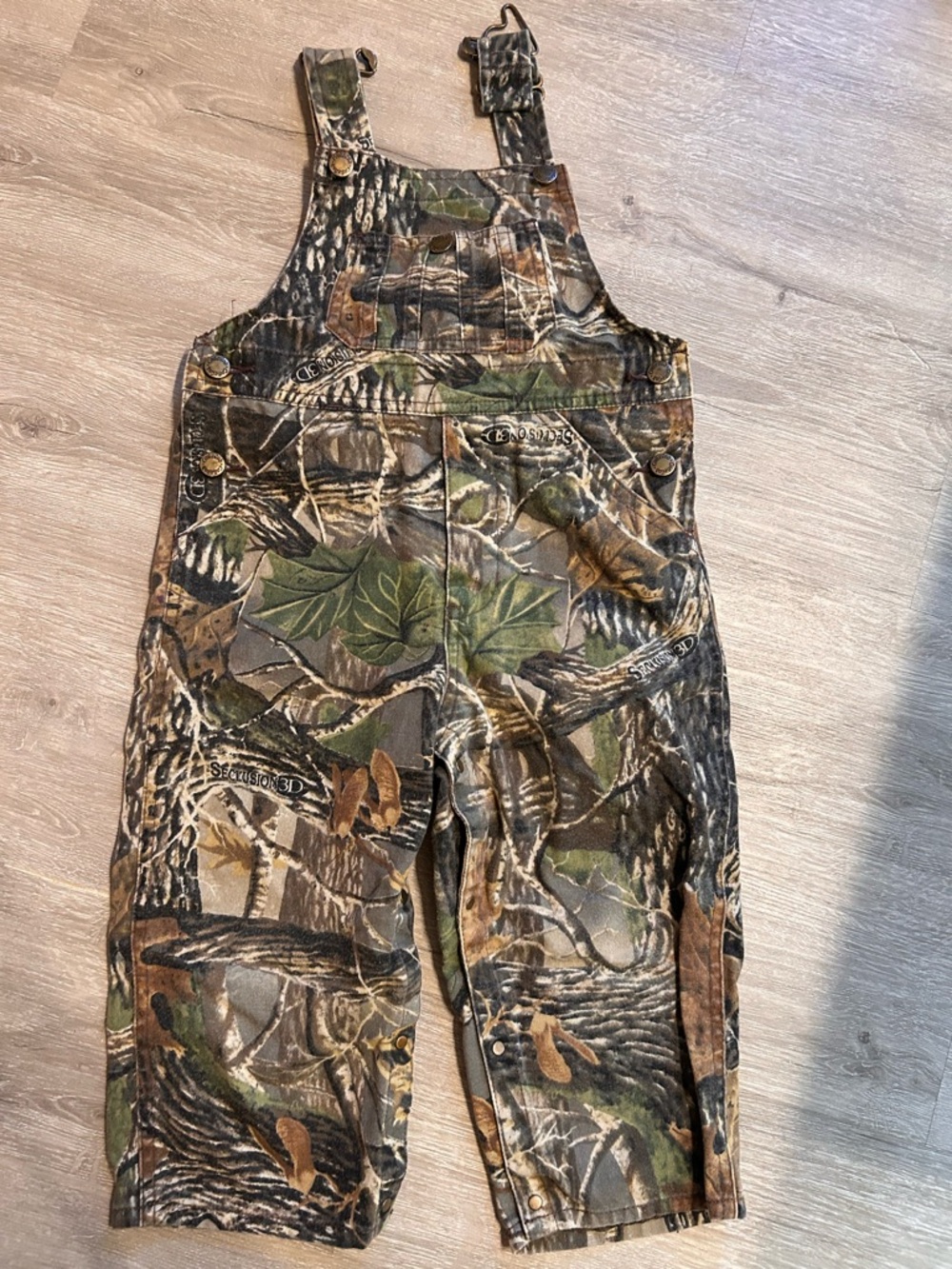 Cabelas kids Camouflage Overalls - Green/Brown Camo